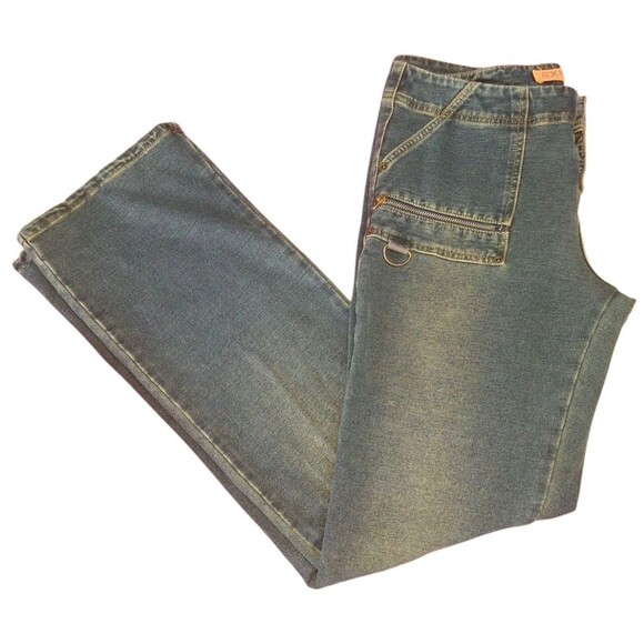 Vintage Express Jeans Y2K Super Soft Zippers Size 12 Tall - Picture 2 of 7